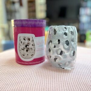 Leopard Print Stemless Wine Glass